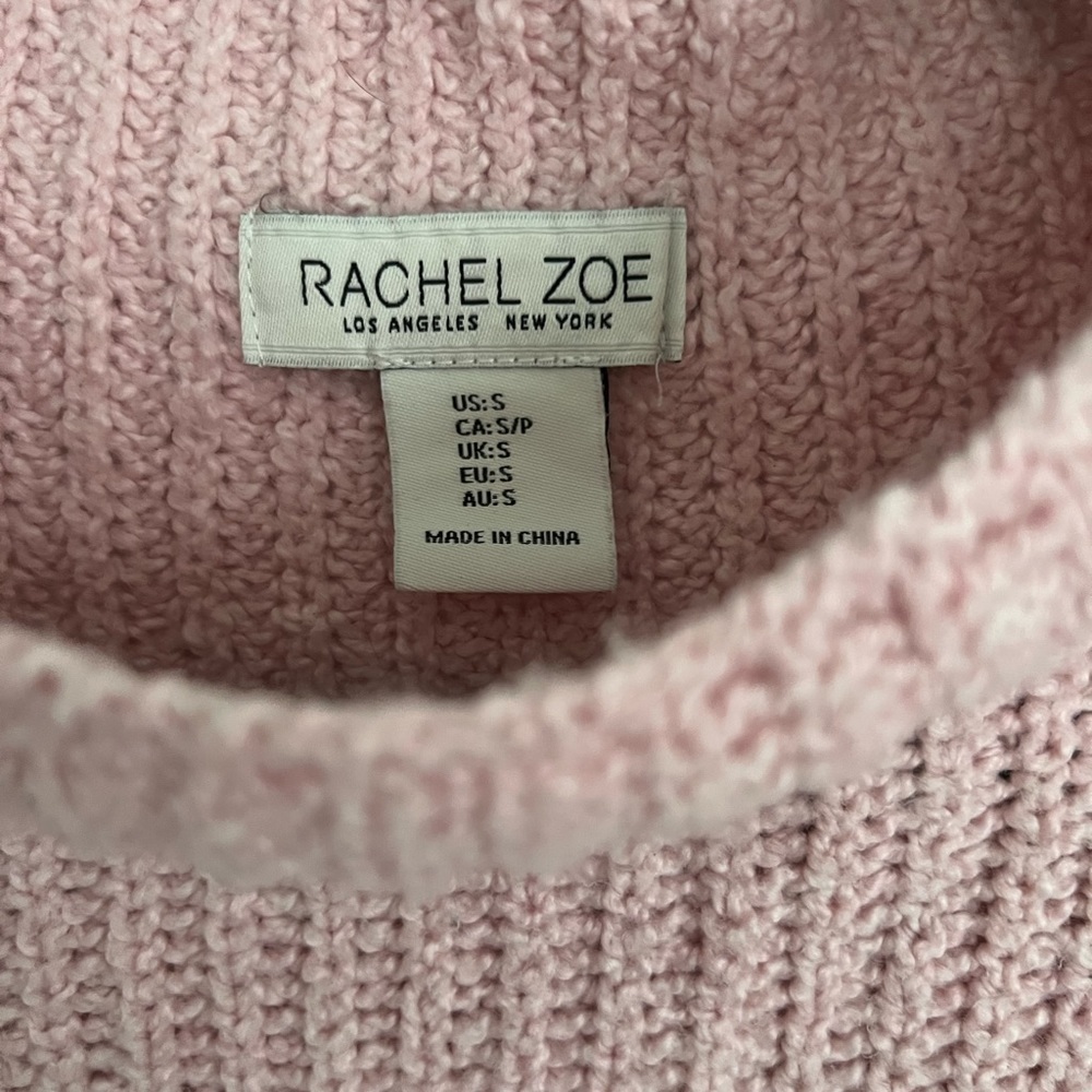 Rachel Zoe Cozy Oversized Mock Neck Chunky Knit Sweater | Blush Pink | S/M - Picture 4 of 4